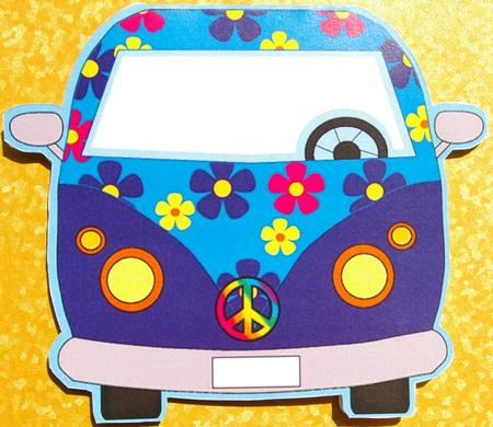 Purple and Blue Camper Van by Ann Cunningham