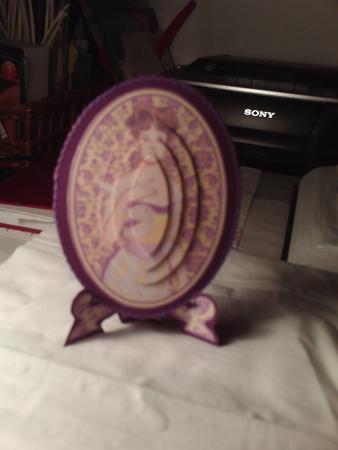 Vintage Beauty Cameo , Wearing Purple and Yellow and Gorgeous Lace Plate Card Kit by Sarah McEwan