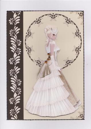 Victorian Lady Decoupage Card Front by Sarah McEwan