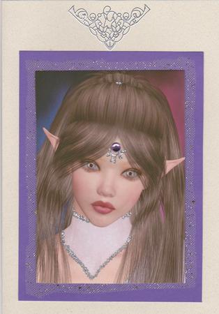 Ethereal Elves A4 Card Front Brunette by Sarah McEwan