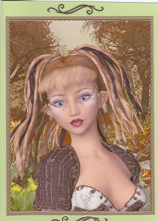 Pretty Pixie A4 Card Front by Sarah McEwan