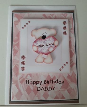 Pink & White Heart Bear - Daddy Birthday Featured Gallery Photo