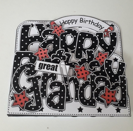 3D Happy Birthday GREAT GRANDAD Stars with Ages 70 to 102 Pop Out Word Card Kit by Sarah Whitfield