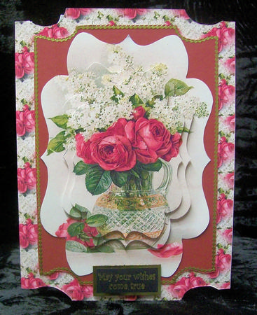 Vase of Roses Fancy Bracket Tunnel Sheet by Sarah Lake