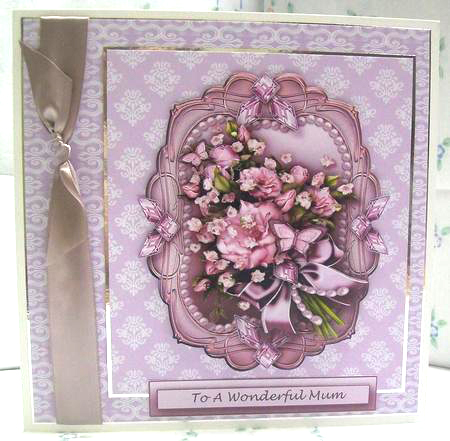 Vintage Pink Roses Bouquet in a Frame, Birthday, Decoupage Step by Step by Sarah Lake