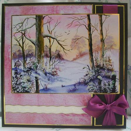 Winter Topper with Marble Paper by Sarah Lake