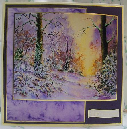 Snowscape Original Watercolour Topper by Sarah Lake