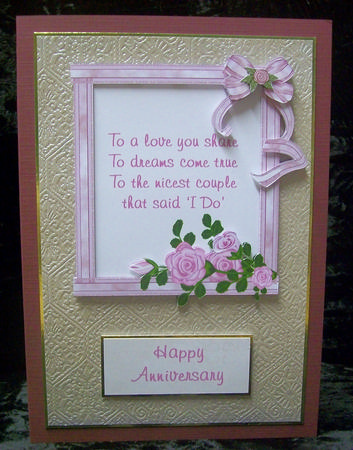 Rose & Ribbon Anniversary Card by Sarah Lake