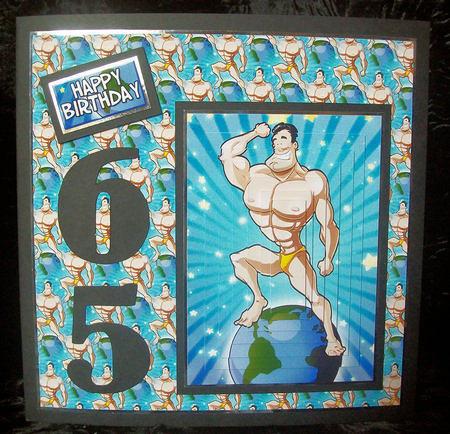 Muscleman Dude, Tanned, Black Hair Pyramid. by Sarah Lake