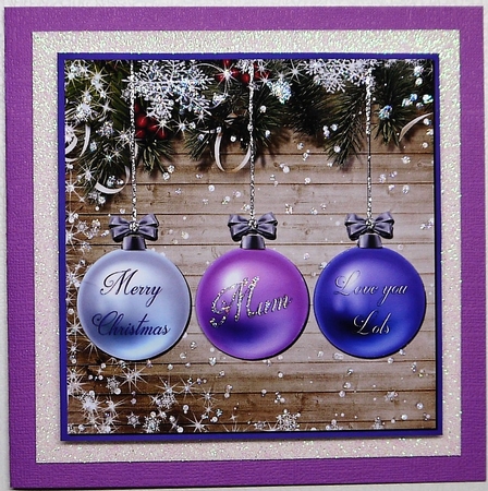 INSERT TO MATCH PURPLE BAUBLES CARD by Selina Dittmann
