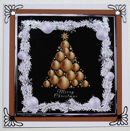 Golden bauble Christmas Tree Quick Card by Selina Dittmann