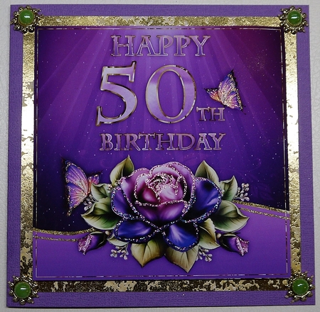 HAPPY 50TH BIRTHDAY W. DECOUPAGE by Selina Dittmann