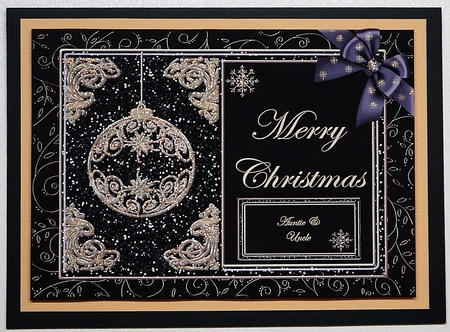 A5 Black and gold Christmas quick card front by Selina Dittmann