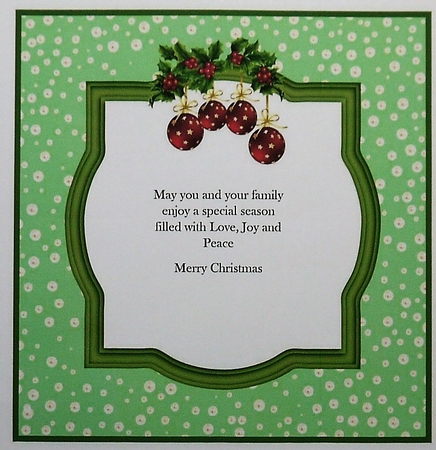Red and Green Christmas bauble insert by Selina Dittmann