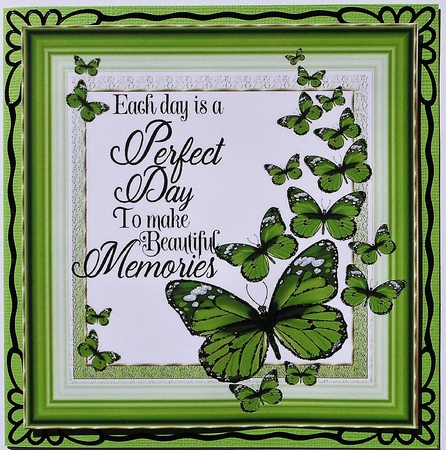 Pretty green Butterflies with verse 7x7 by Selina Dittmann