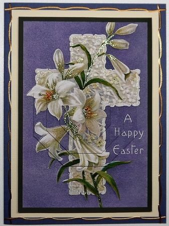 Vintage Easter Lilies with Cross Octagon Pyramid by Selina Dittmann