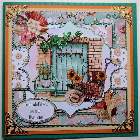 Crafts & Hobbies 14: Gardening 6 x 6 Card Front with Topper and Sentiments incl. 2 Blanks by Selina Dittmann