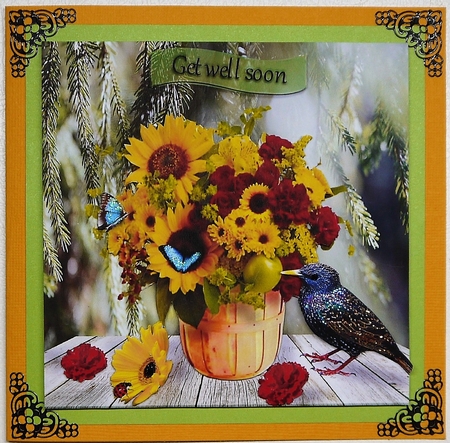 starling and flowers by Selina Dittmann