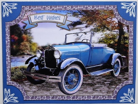 Brown vintage scene car topper and stopper(blank message)4 by Selina Dittmann