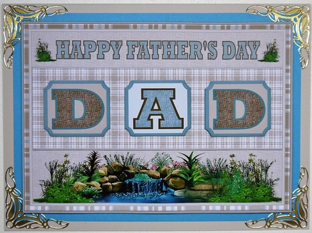 A5 beige plaid Fathers Day step by step card front by Selina Dittmann