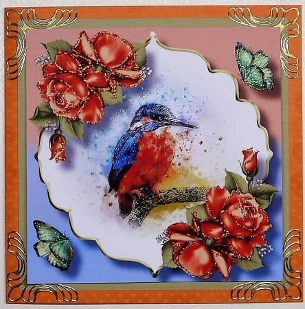 Beautiful Bird & Roses 2 8x8 by Selina Dittmann