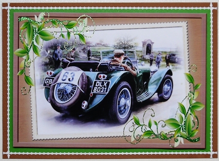 Lovely A4 Vintage Car (two) Big Card by Selina Dittmann