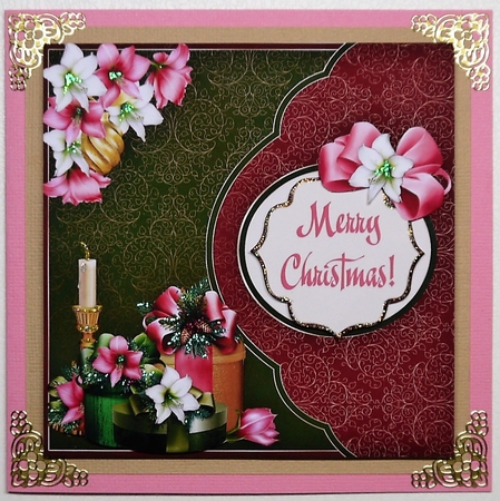 Elegant Amaryllis Flowers & Gifts Damask Card Making Kit by Selina Dittmann