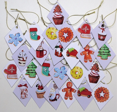 Christmas Tags/Labels Christmas Diamonds by Selina Dittmann