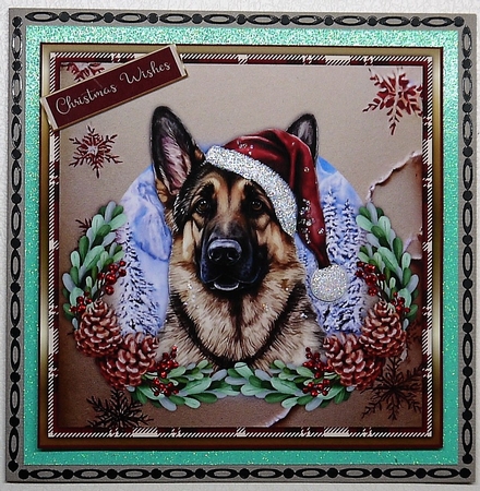 Christmas German Shepherd  by Selina Dittmann