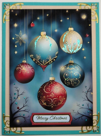 Christmas Baubles Card Fronts A4 A5 A6 by Selina Dittmann