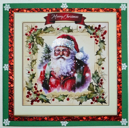 4 Cream & Gold Vintage Frames With Holly & Berries Santas Mini Kit by Selina Dittmann