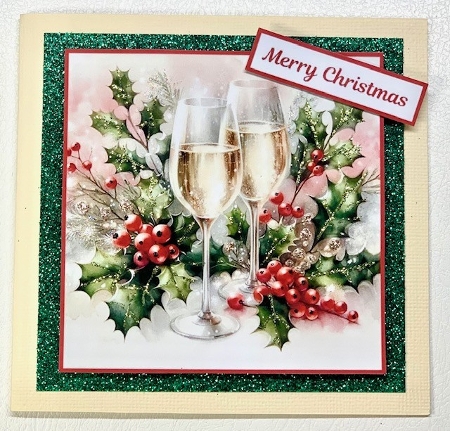 2 X 7 X 7 Christmas White Wine Toppers. by Selina Dittmann