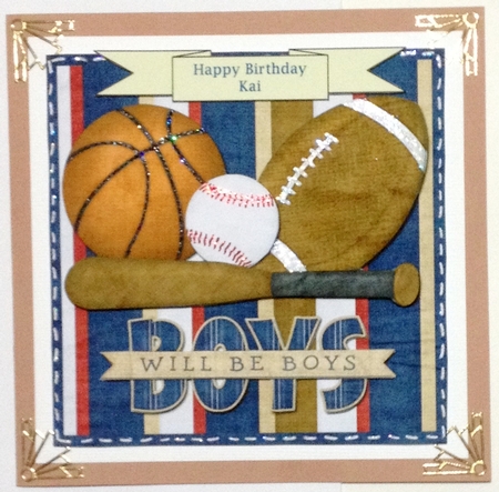 Boys Will Be Boys Square Card Front Sport Themed by Selina Dittmann