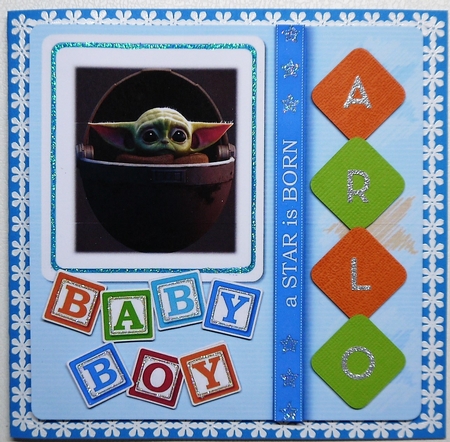 Large Square New Baby Boy Aperture Card by Selina Dittmann