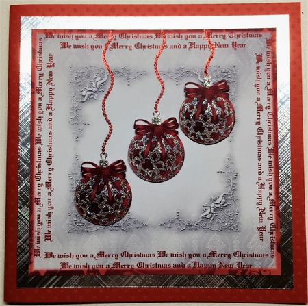 Beautiful Red Christmas Baubles Topper by Selina Dittmann