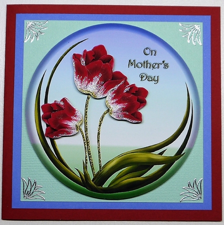 Red Tulips Circular Card - Mother's Day by Selina Dittmann