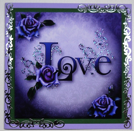 Purple Roses 'love' Quick Topper by Selina Dittmann