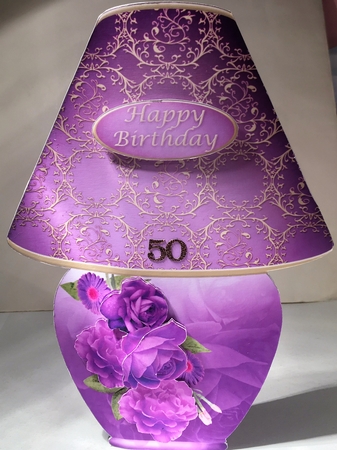 Table Lamp Card Mini Kit - Purple Posy by Selina Dittmann