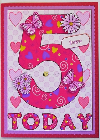 Five Today Girl Butterflies and Flowers A5 Decoupage by Selina Dittmann