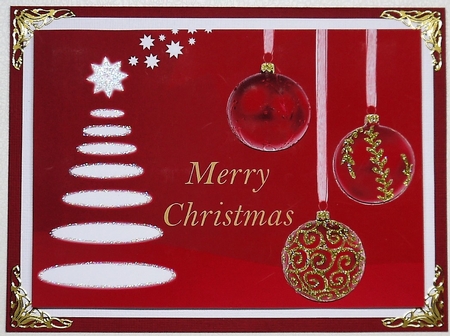 Red Baubles Merry Christmas by Selina Dittmann