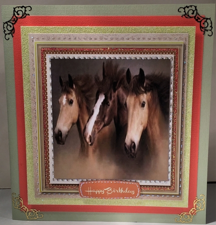 Stunning Horses in a Stitched Frame  by Selina Dittmann