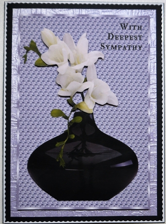 VASE OF FREESIA SYMPATHY CARD FRONT by Selina Dittmann