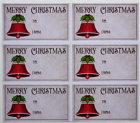 Merry Christmas Gift Tags - Red Bell Design  by Selina Dittmann