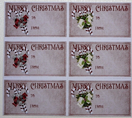 Merry Christmas Gift Tags - Red Candy Canes by Selina Dittmann