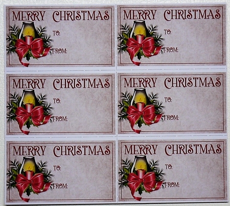 Merry Christmas Gift Tags - Lantern with Red Candle by Selina Dittmann