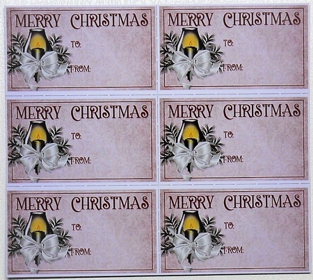 Merry Christmas Gift Tags - Lantern with Green Candle by Selina Dittmann