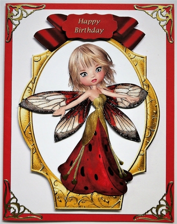 sweet little faerie with bumble bee and butterflies by Selina Dittmann