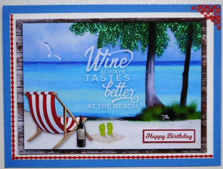 WINE AT THE BEACH 7x5 by Selina Dittmann