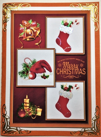 Christmas decorations 3 square crad front by Selina Dittmann