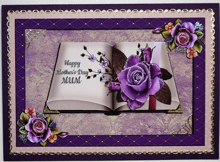 Purple Rose & Book Mothers Day by Selina Dittmann